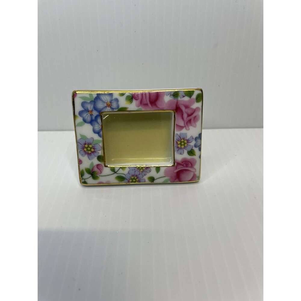 CHINTZ Two's Company MICHELLE Mini Picture Photo Frame  2 1/2 x2" PINK ROSES